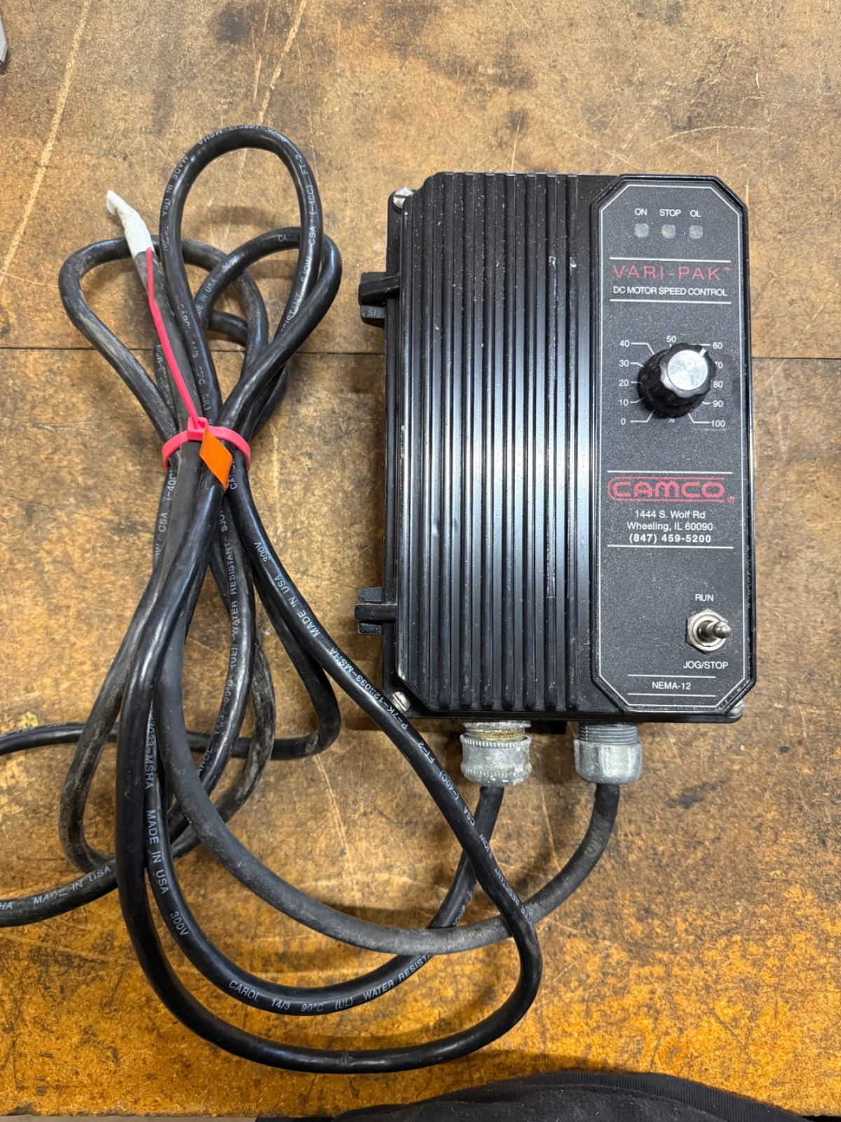 VARI PACK CAMCO 92A61633010000 115VAC 15.0A 50/60HZ MOTOR SPEED CONTROL (TESTED)