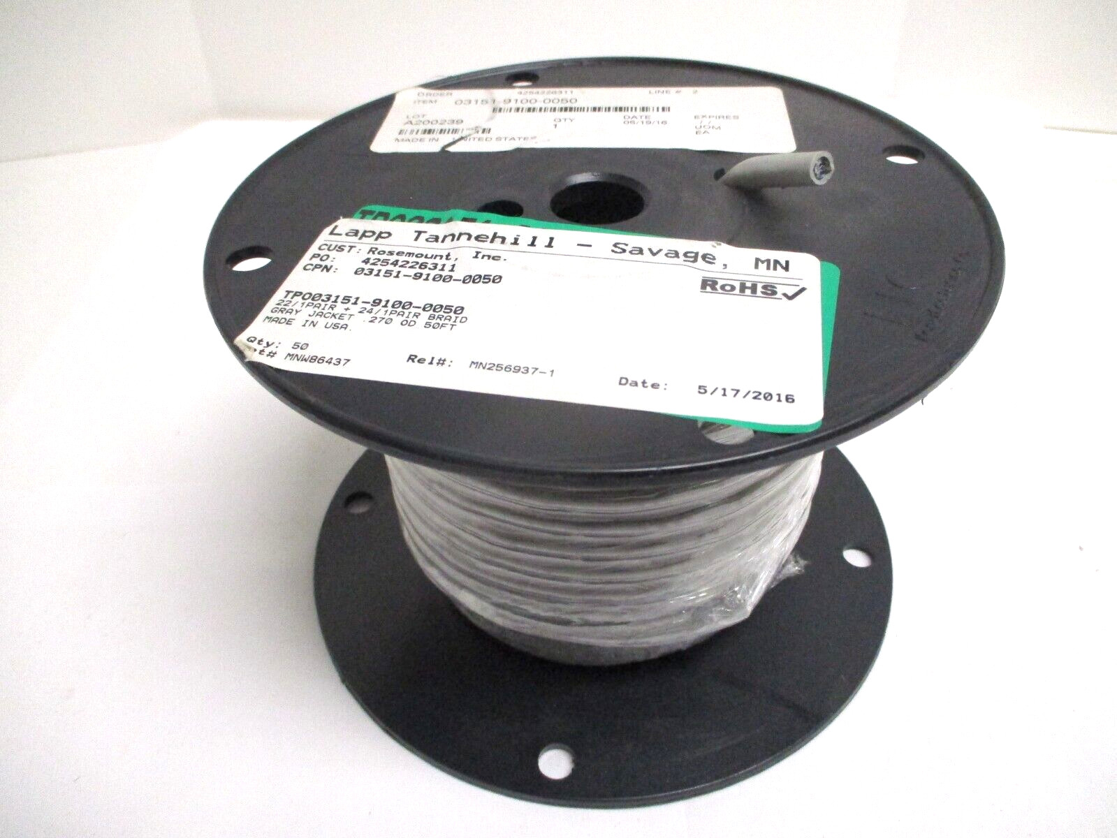 LAPP TANNEHILL , 03151-9100-0050 , 22/1-PAIR + 24/1-PAIR BRAID , SURPLUS