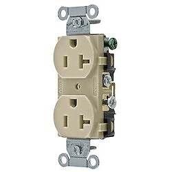 Hubbell Cr20i Dup Rcpt, Comm Grd, 20a 125v 5-20r Iv