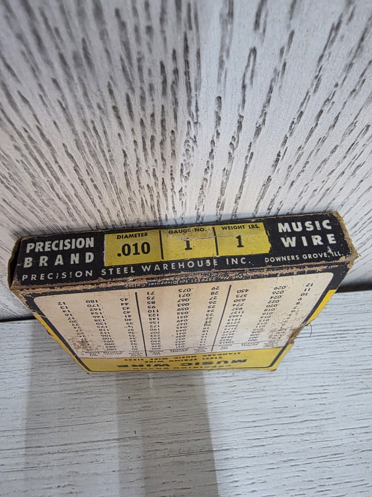 Vintage Precision Brand Music Wire .010 Spring Steel Tool Die 1 Gauge 1 lb.