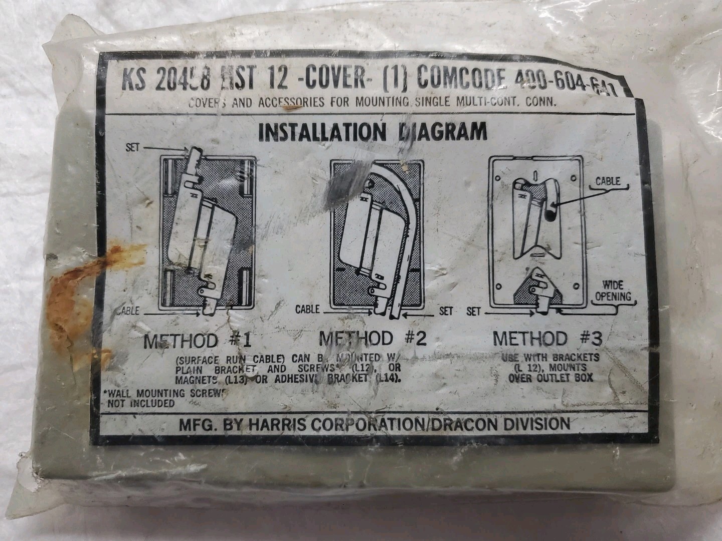 KS 20458 LIST 12 COMCODE 400-604-641 Amphenol Cabel Connector Cover Harris Corp