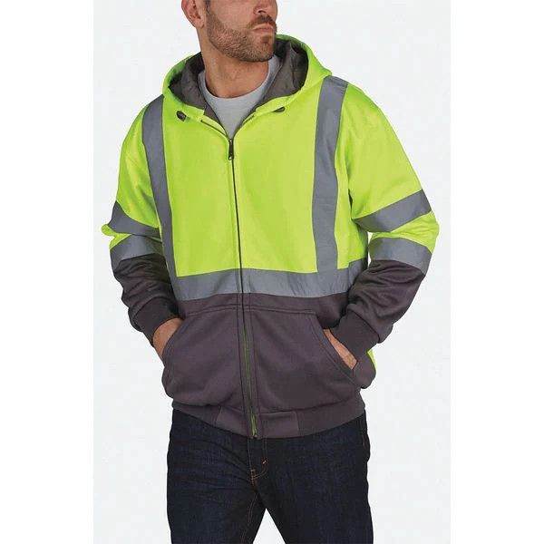 Utility Pro Hi-Viz Sweatshirt, Ylw/Blk, Polymide, 2XL UHV425-xxl-BLKYLW Utility