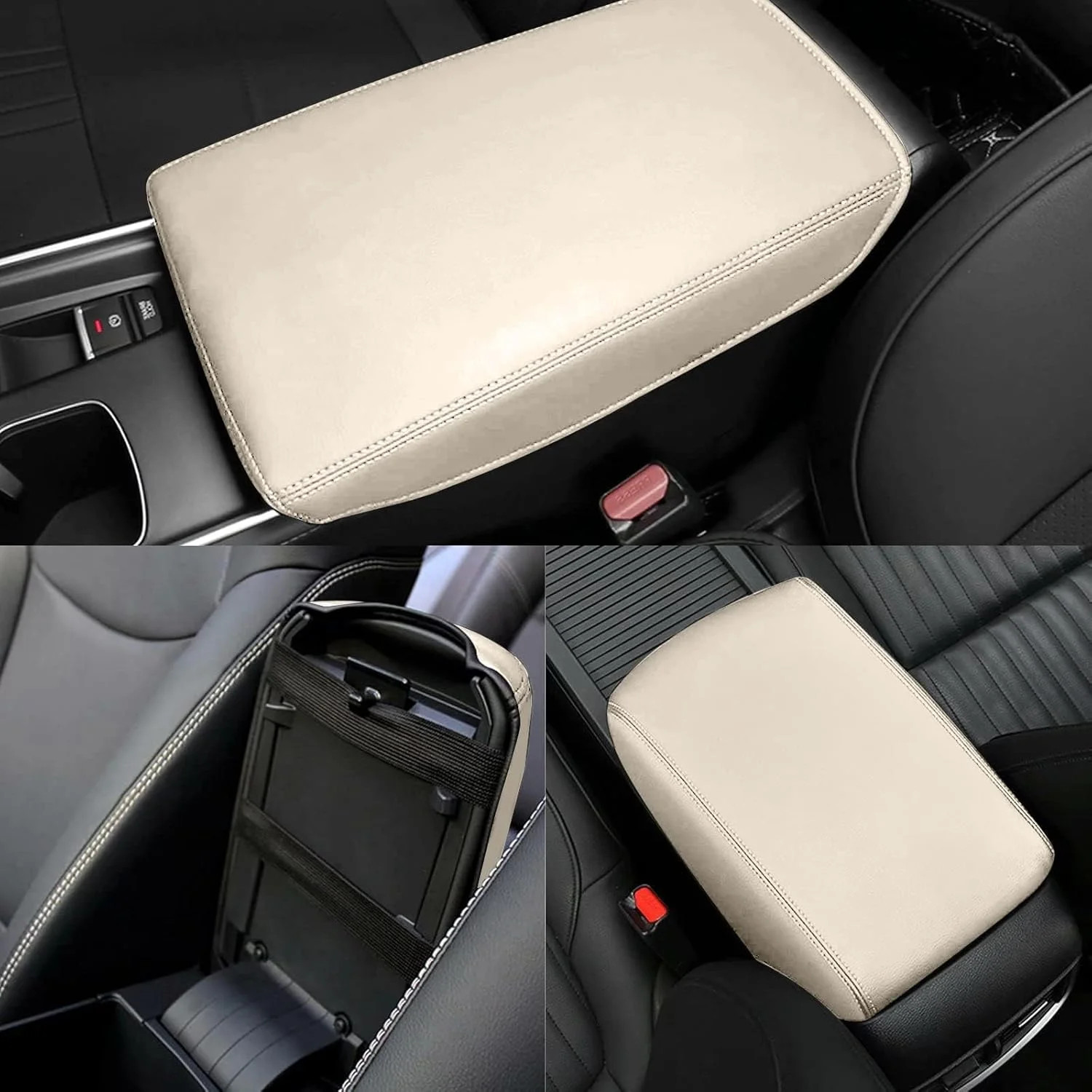 Center Console Armrest Cover for Hyundai Tucson 2016-2021 Durable Beige Color