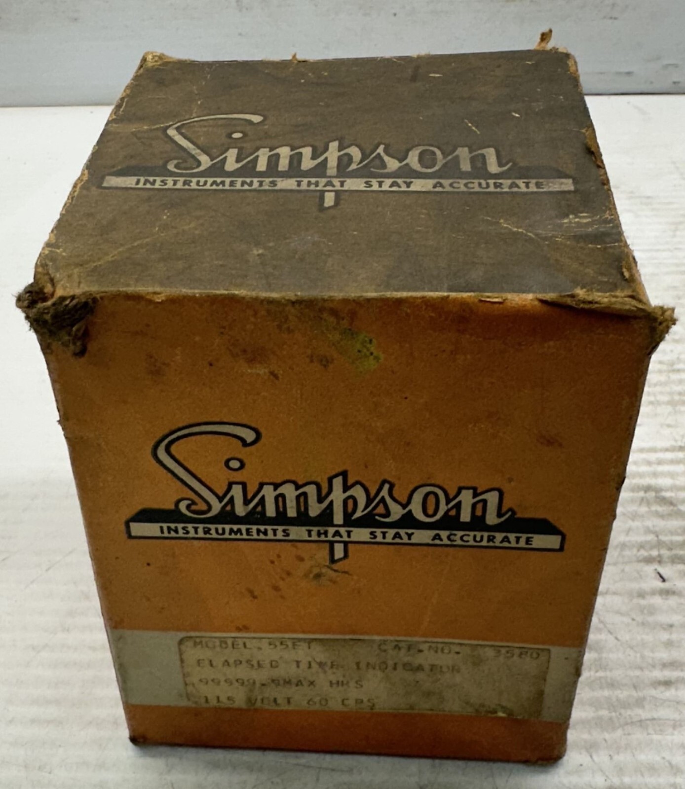 SIMPSON 120V PANEL MOUNT 55ET ELAPSED TIME INDICATOR 60 CYCLE 3580 See pics