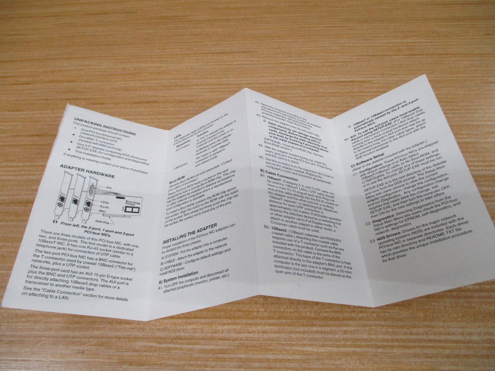 Advanced 12-00-0171-C1 PCI-bus Ethernet Adapter Installation Guide