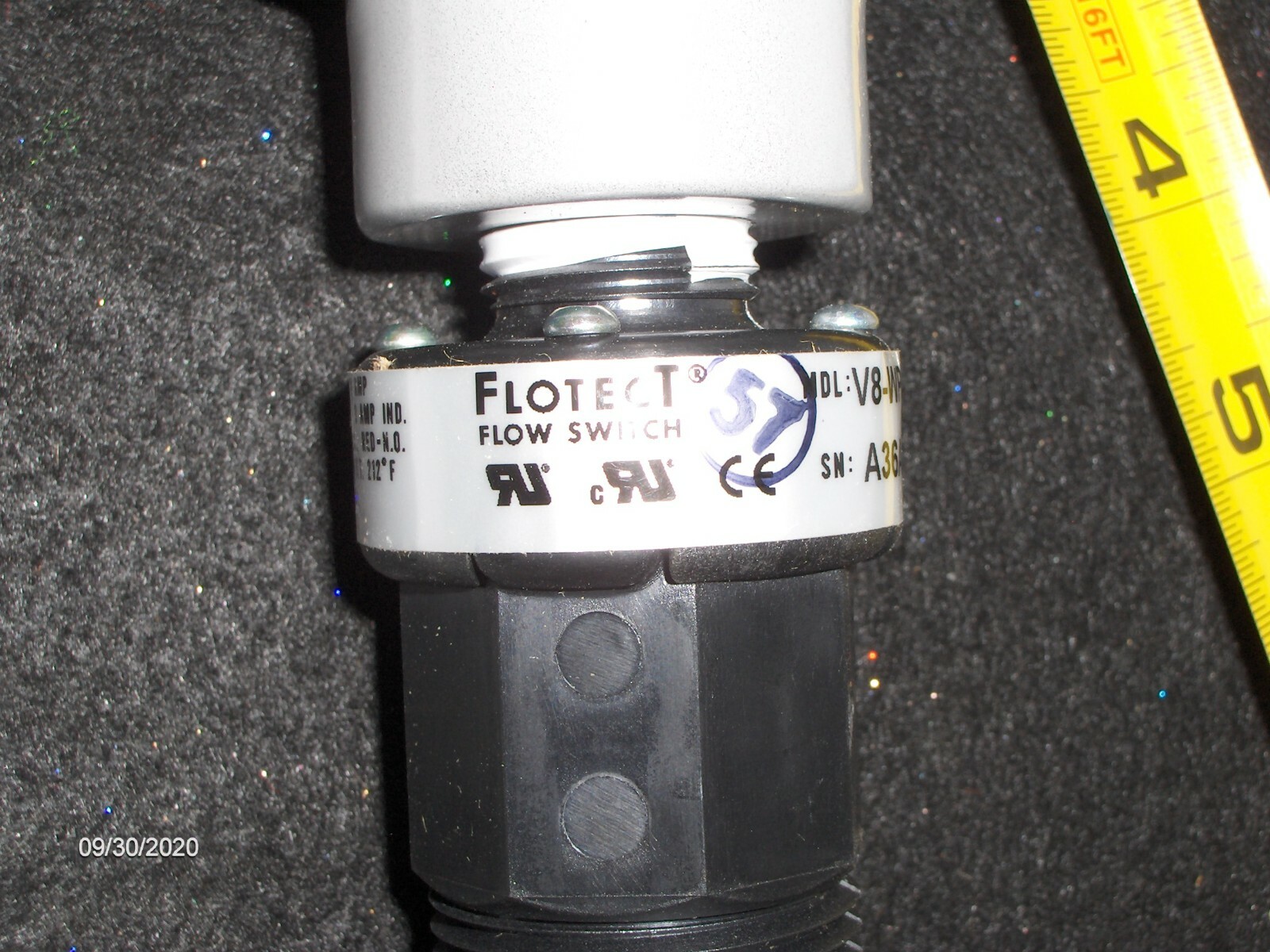 W.E. Anderson Series V8 Flotect Flow Switch 125/250VAC 5amp V8-WP2, A33AB NEW