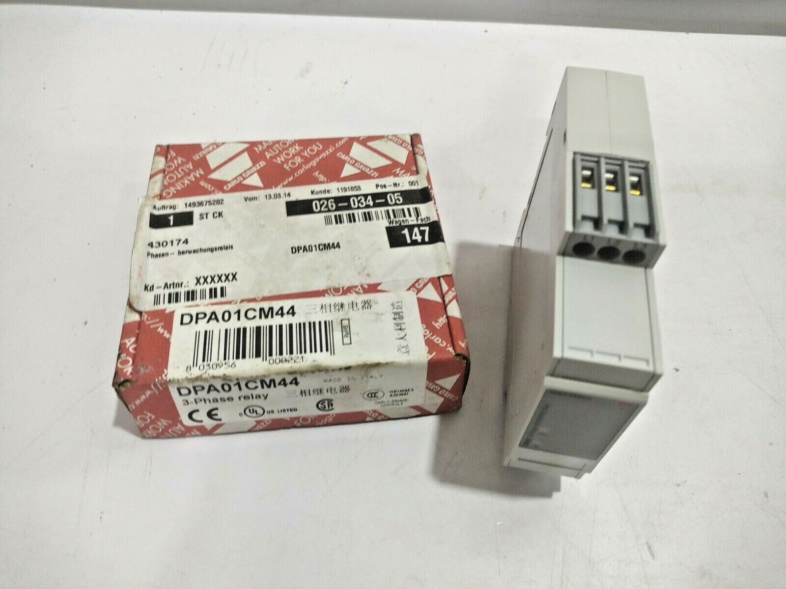 Carlo Gavazzi DPA01CM44 3-Phase Relay
