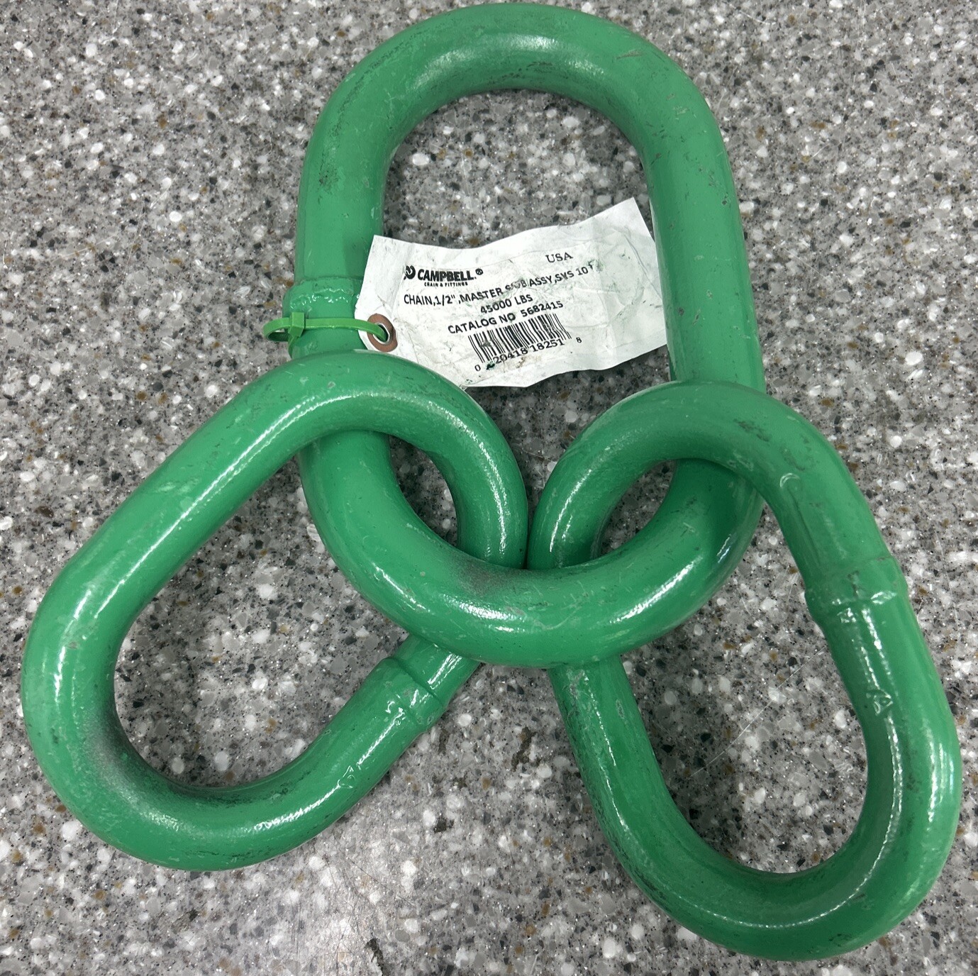 Campbell 5682415 1/2 in Oblong Master Link Sub-Assembly Grade- 100 Painted Green