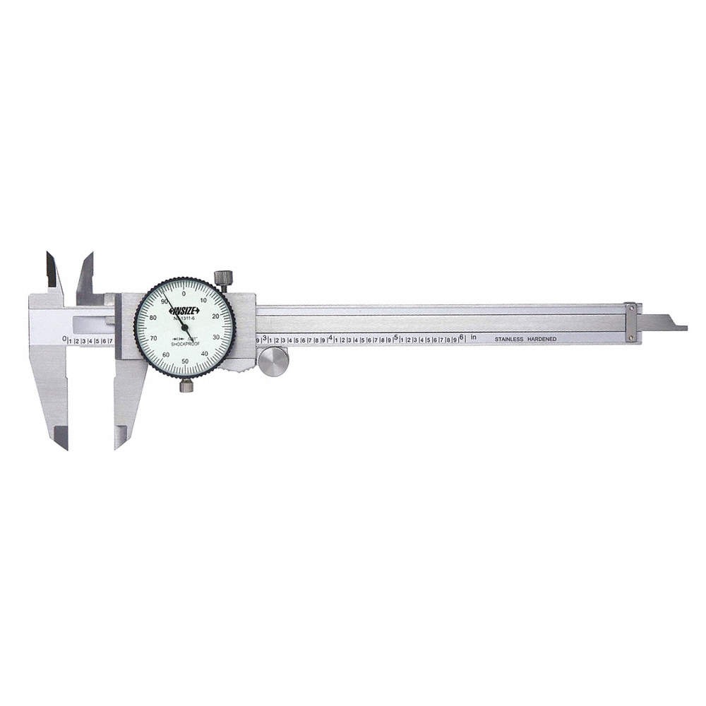 INSIZE 1311-150A Dial Caliper,0-150mm Range,38 Jaw D,SS 408P47