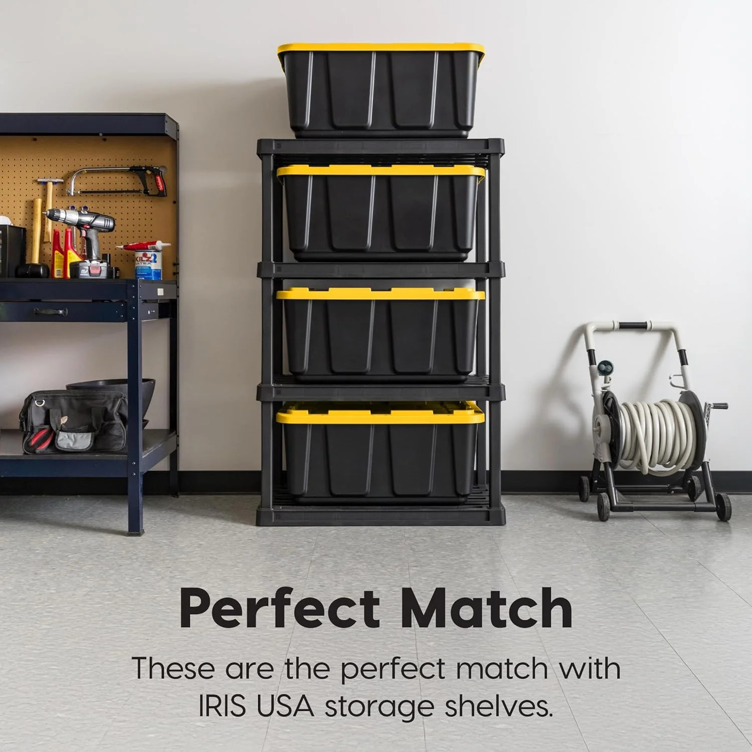 IRIS USA 2-Pack 27 Gallon Storage Bins with Lids |Made in USA| Heavy Duty Plasti