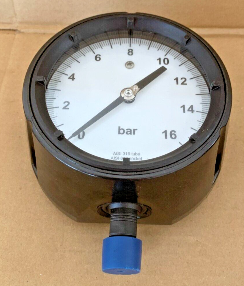 ASHCROFT DURAGAUGE Pressure Gauge 0 – 16Bar Size 4-1/2in SS Tube Made in the USA