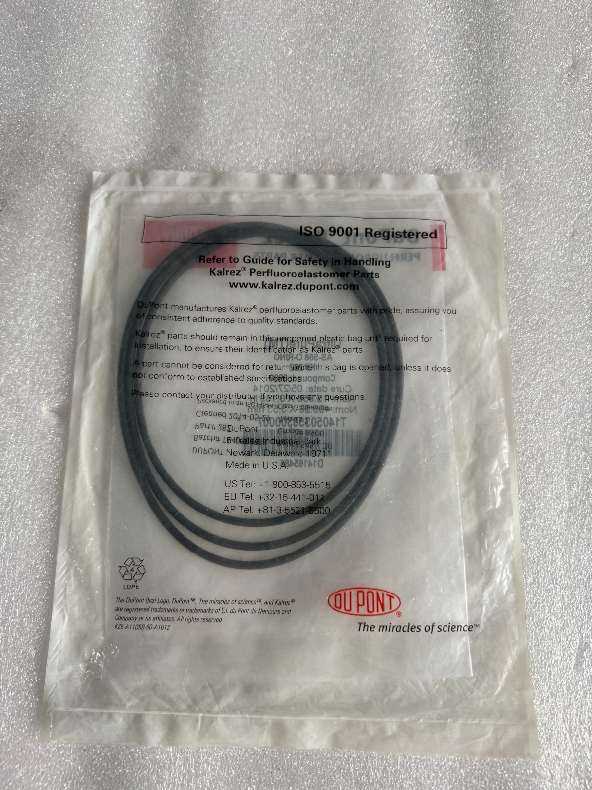 DuPort KALREZ ULTRAPURE K#282 O-RING, New