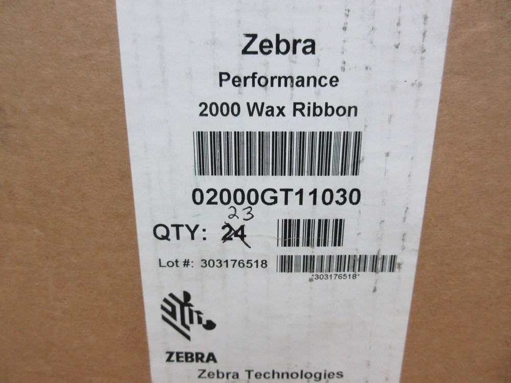 Zebra Performance 02000GT11030 Wax Ribbon