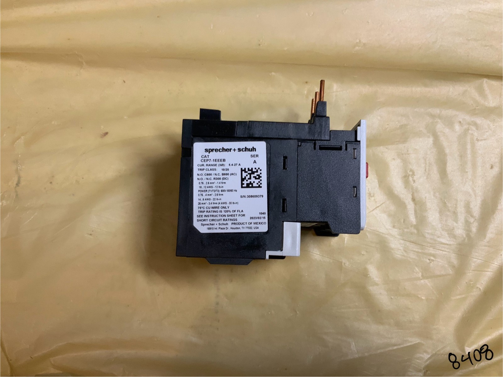 Sprecher + Schuh CEP7-1EEEB Solid-State Overload Relay 5.4-27A Class10/20