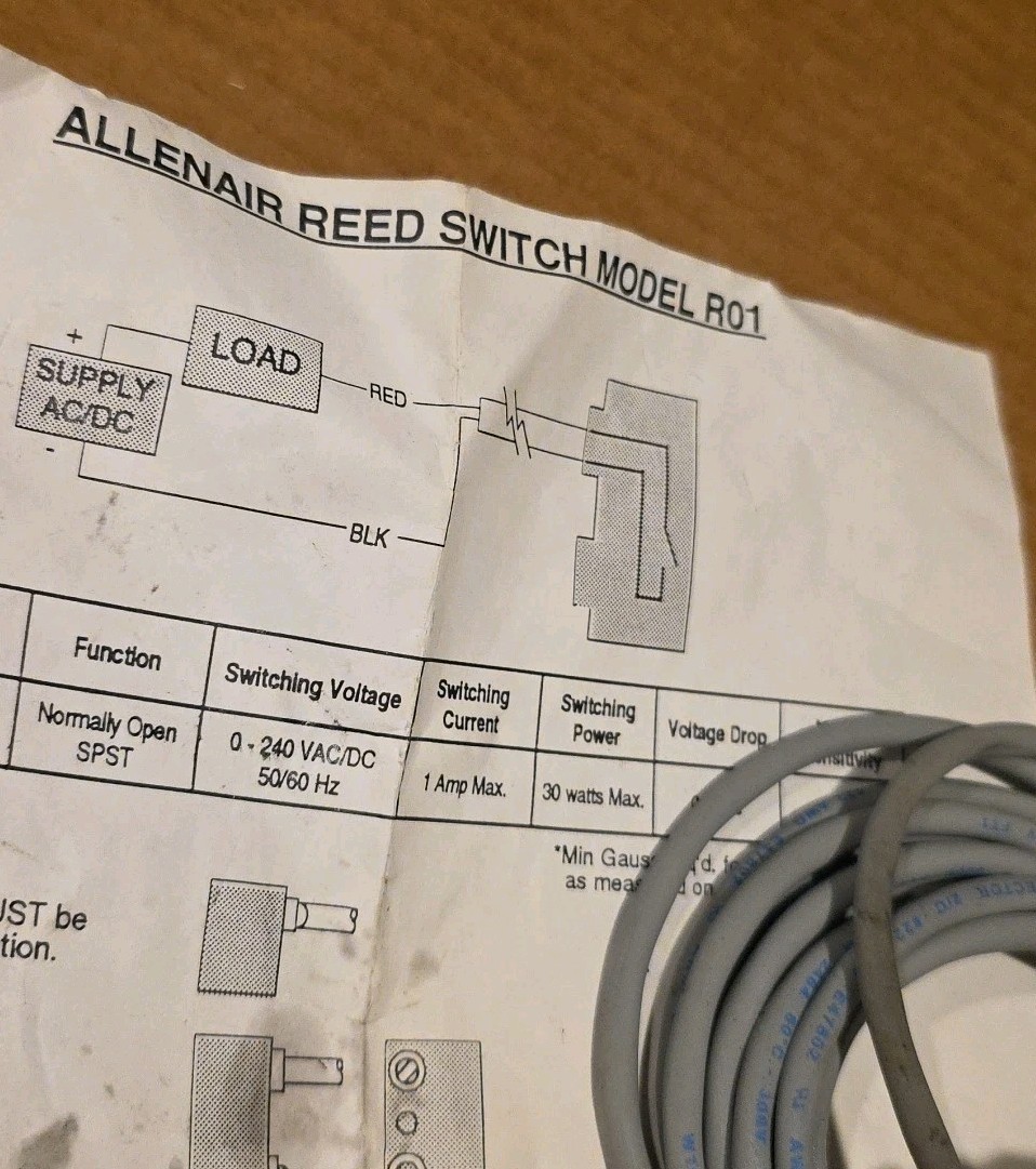 ALLENAIR R01 / 739-100-001 REED SWITCH NEW