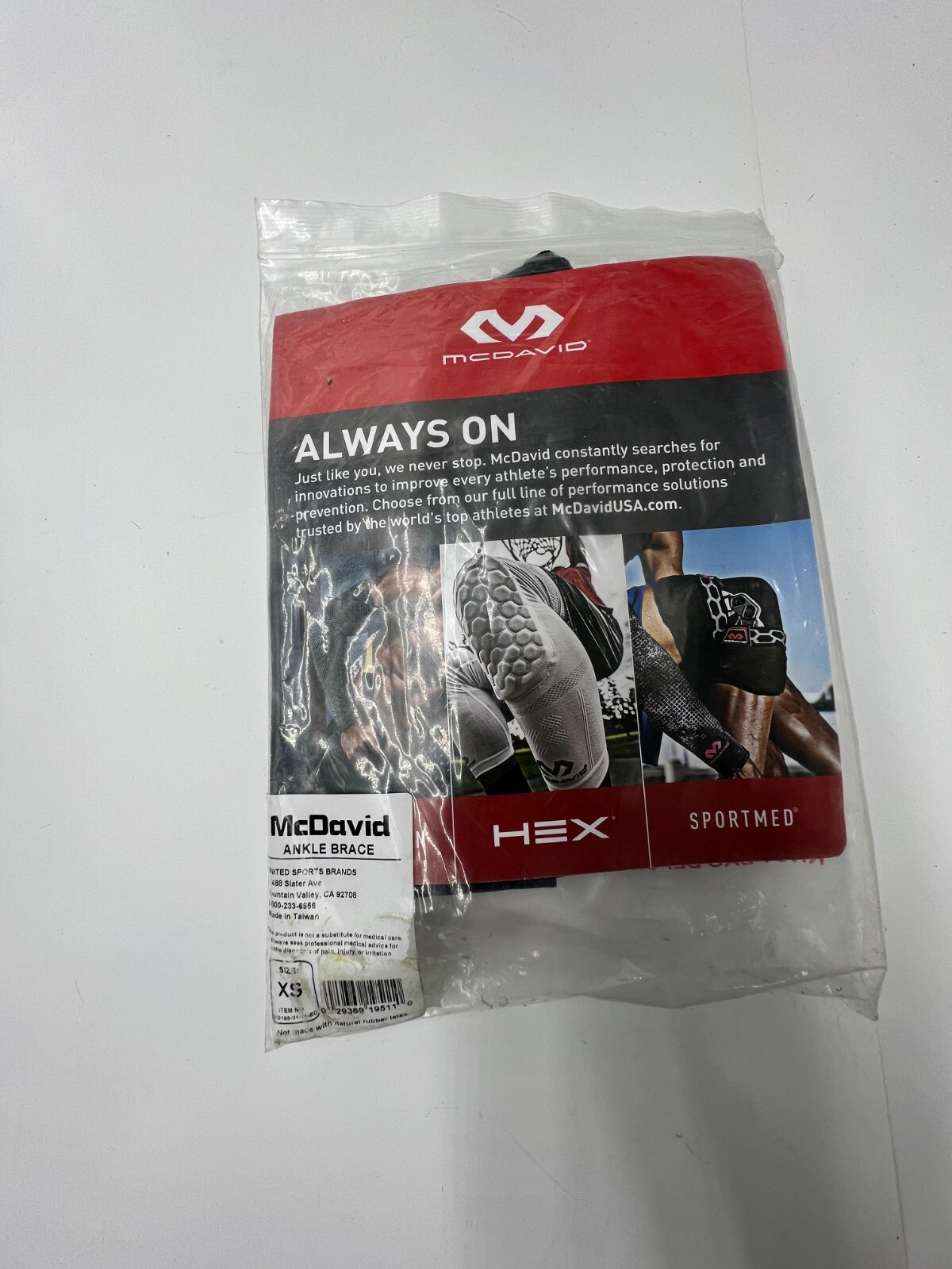 Qty 2 McDavid Ankle Brace XS MD195-01 for Sprained Ankle, Men and Women