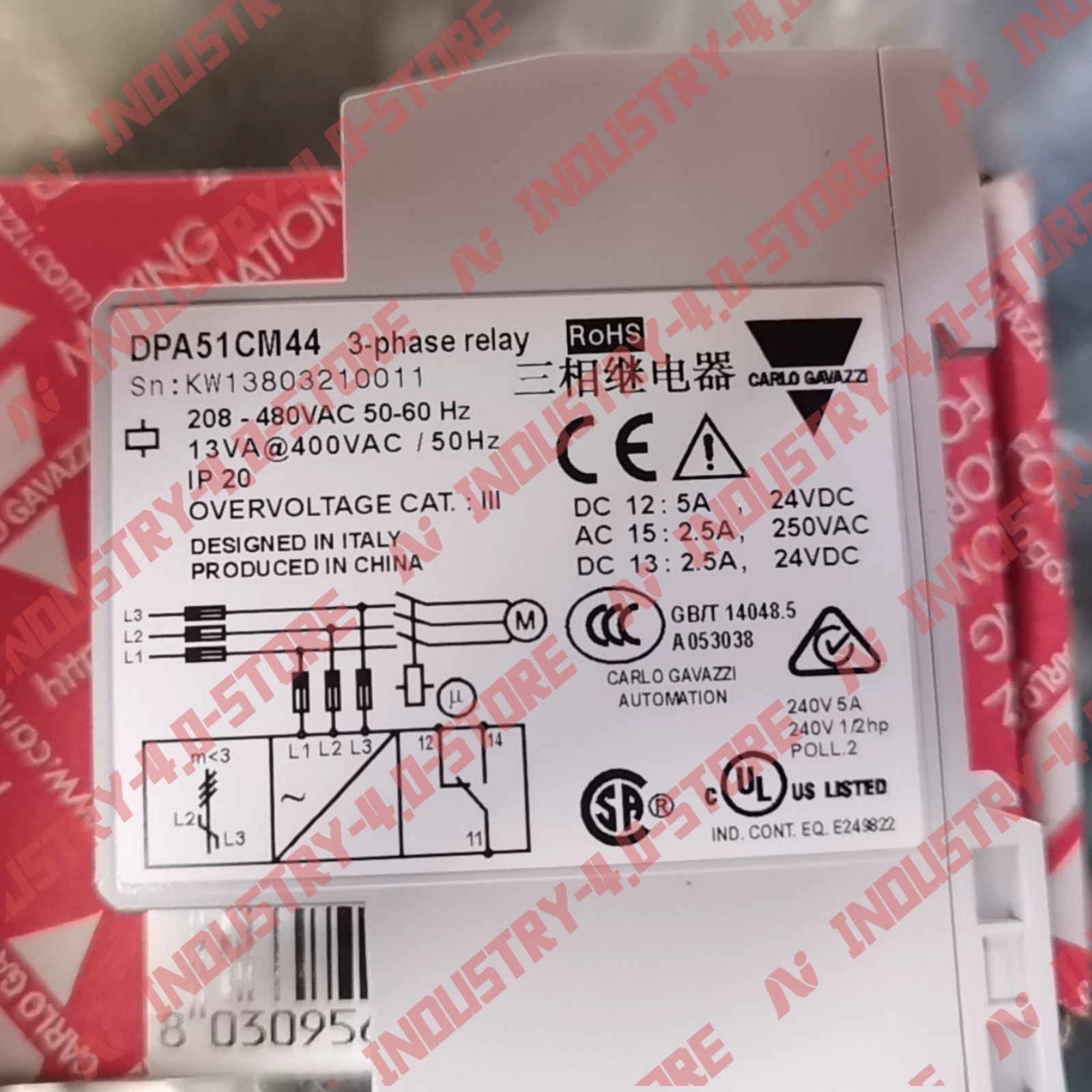 Carlo Gavazzi DPA51CM44 Three-Phase Relay#1pcs new in box