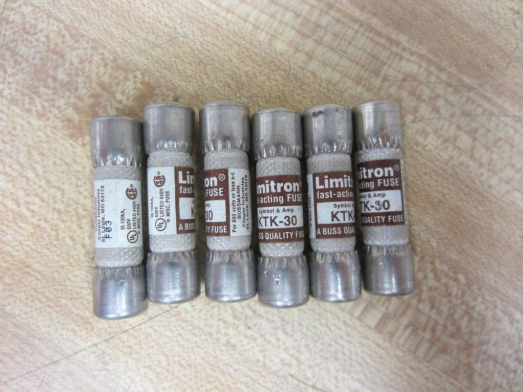 Bussmann KTK-30 Limitron KTK30 Fuse Cooper (Pack of 6) – New No Box