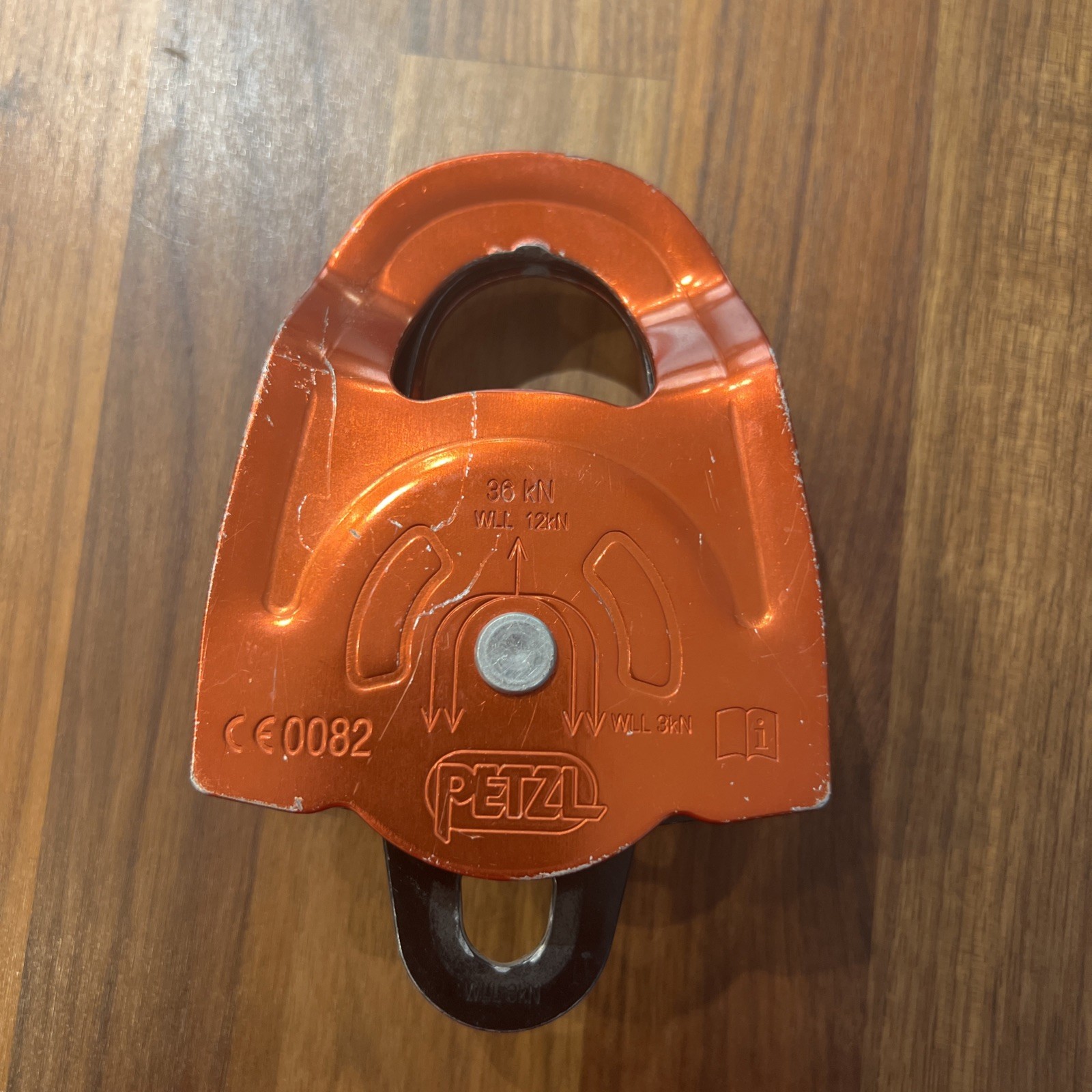 Petzl P65a Prusik Twin Pulley,8100 Lbs,Red/Black