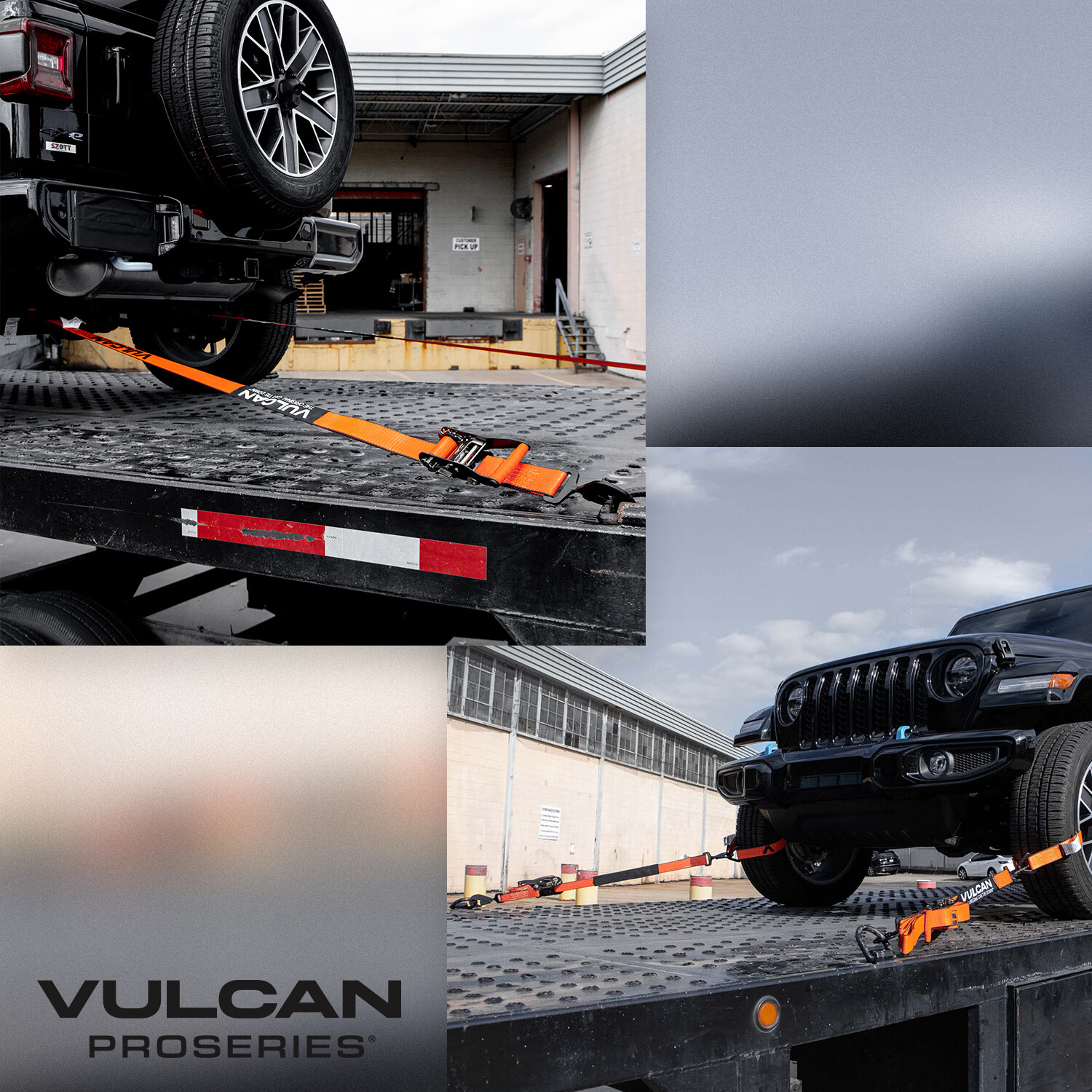 VULCAN PROSeries Orange Axle & Ratchet Strap Tie Down Kit