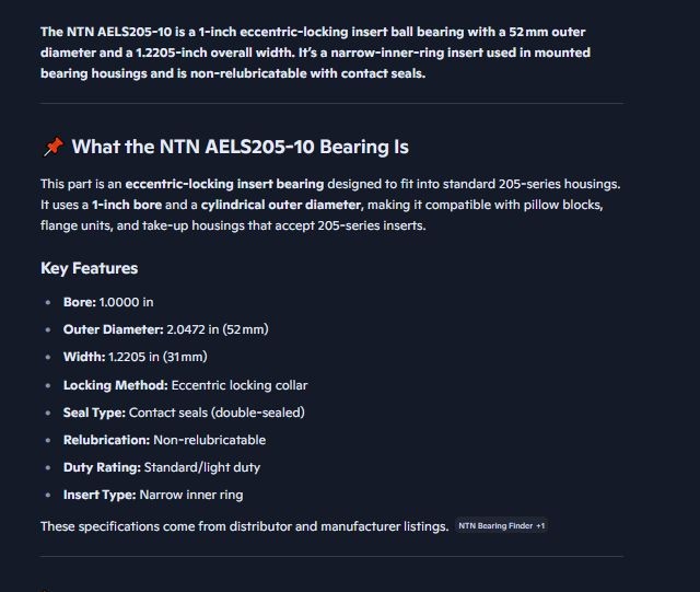 1 NEW NTN AELS205-10 LOCKING INSERT BALL BEARING NIB ***MAKE OFFER***