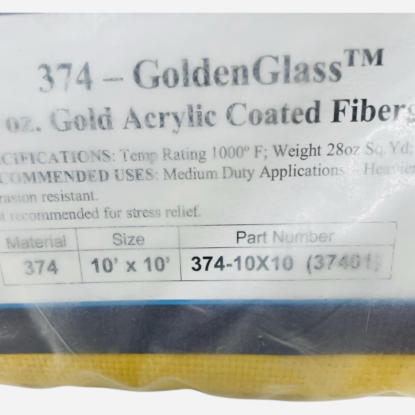 Steiner 374-10X10 Golden Glass 28 oz Acrylic Fiberglass Welding Blanket Curtain