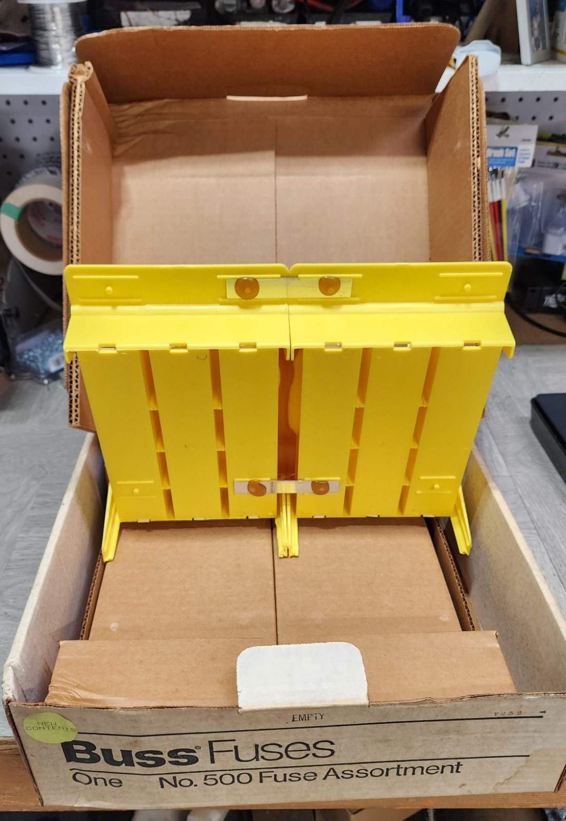 NOS BUSSMANN EMPTY – NO. 500 – Empty Counter Display With Product Insert Cards