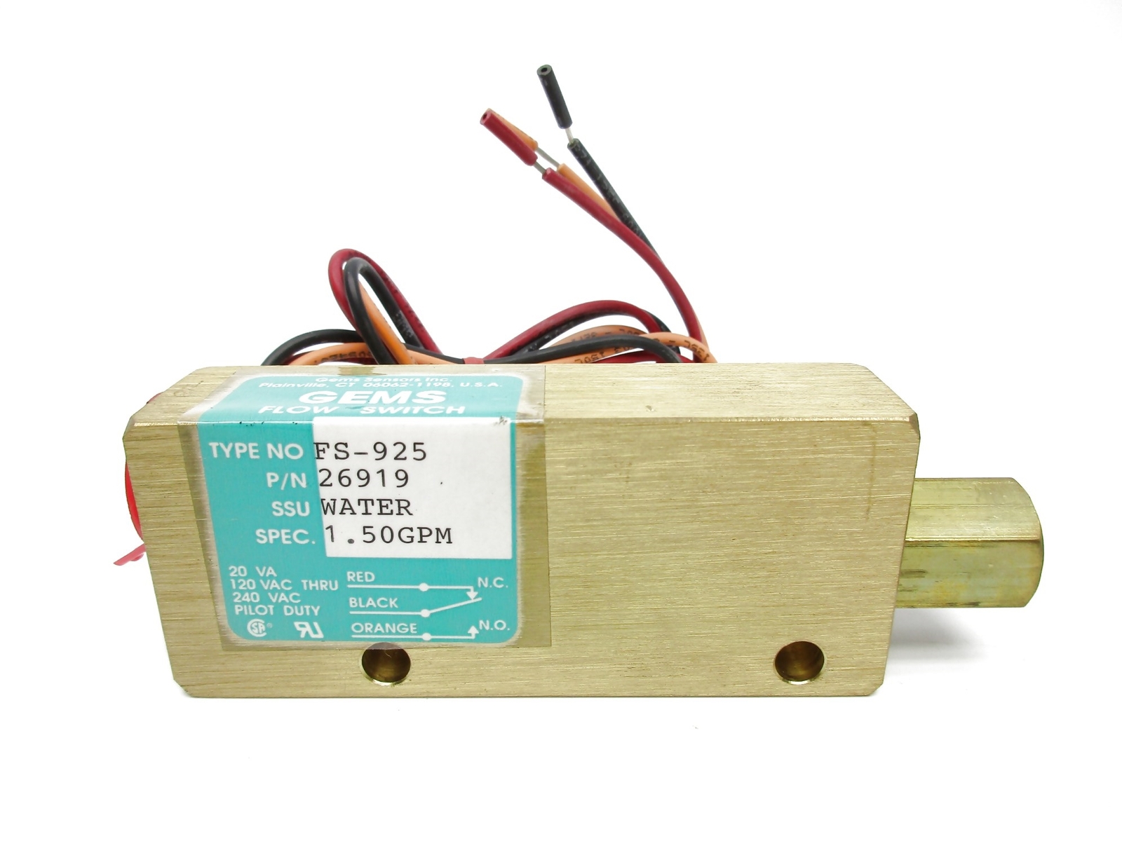 GEMS SENSORS 26919 FS-925 240VAC NSNP