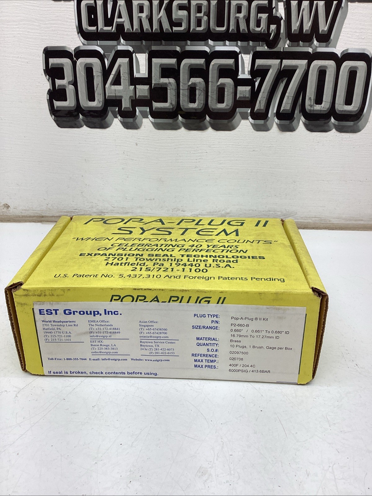 EST Group Pop-A-Plug II Kit P2-660-B NIB Sealed