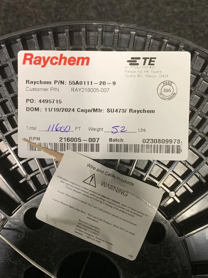 11,600 feet New RAYCHEM 55A0111-20-9 Tin-Coated Copper Hook-Up Wire SAVE $$$$$$$