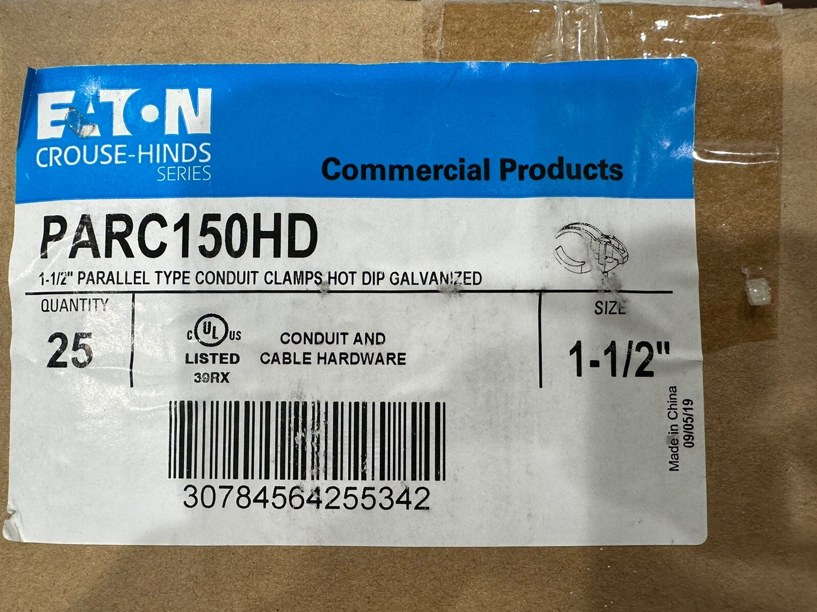 🔴(QTY 5) Eaton Crouse-Hinds PARC150HD 1-1/2″ Parallel Conduit Clamp‼️