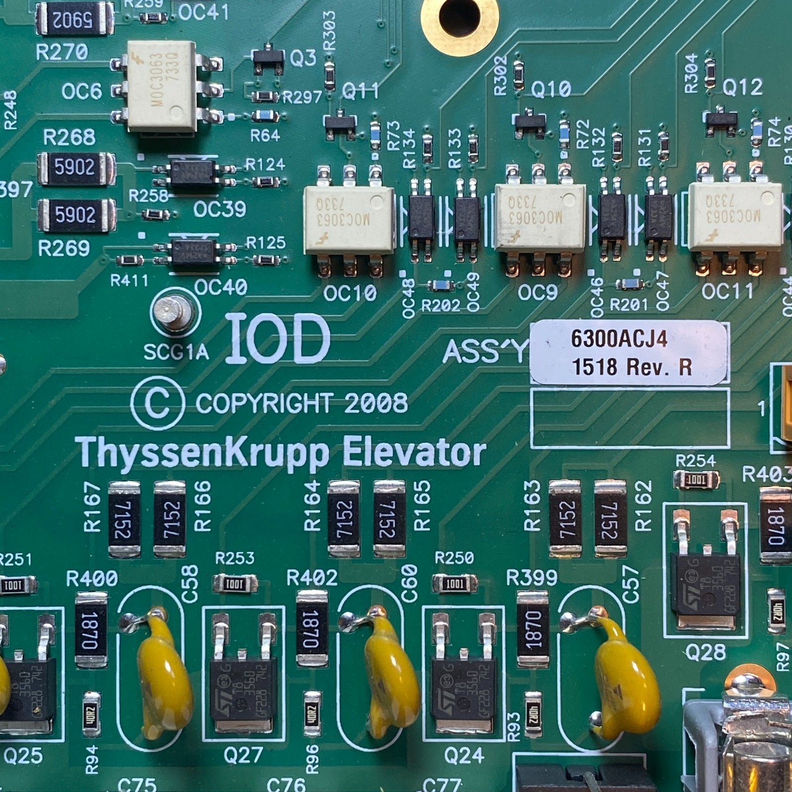 ThyssenKrupp Elevator Board IOD 6300 6300ACJ4 1518 Rev R