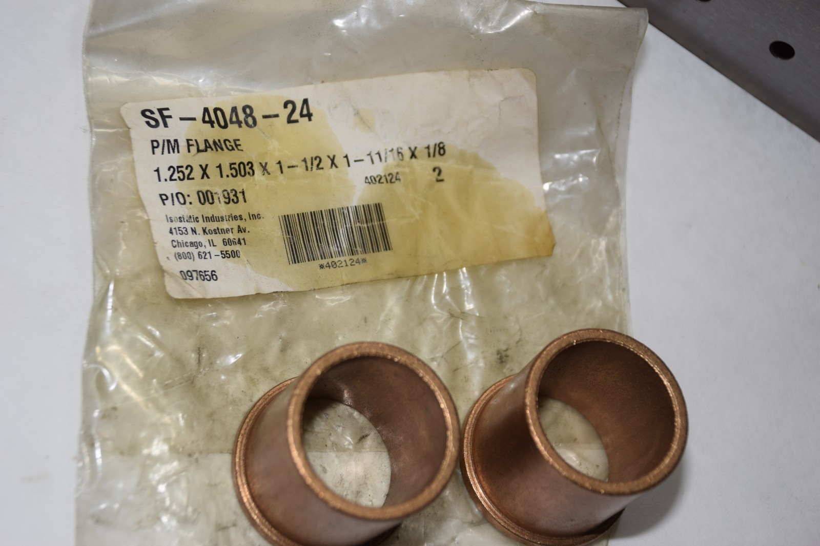 (PK OF 2) SF-4048-24 SF404824 1.25×1.503×1 – 1/2×1-11/16×1/8 BRONZE FLANGE NEW