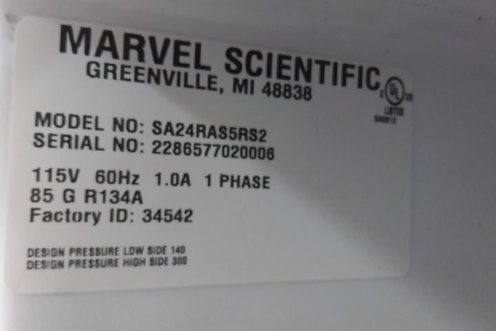Marvel Scientific SA24RAS5RS 115VAC Stainless Steel Undercounter Refrigerator