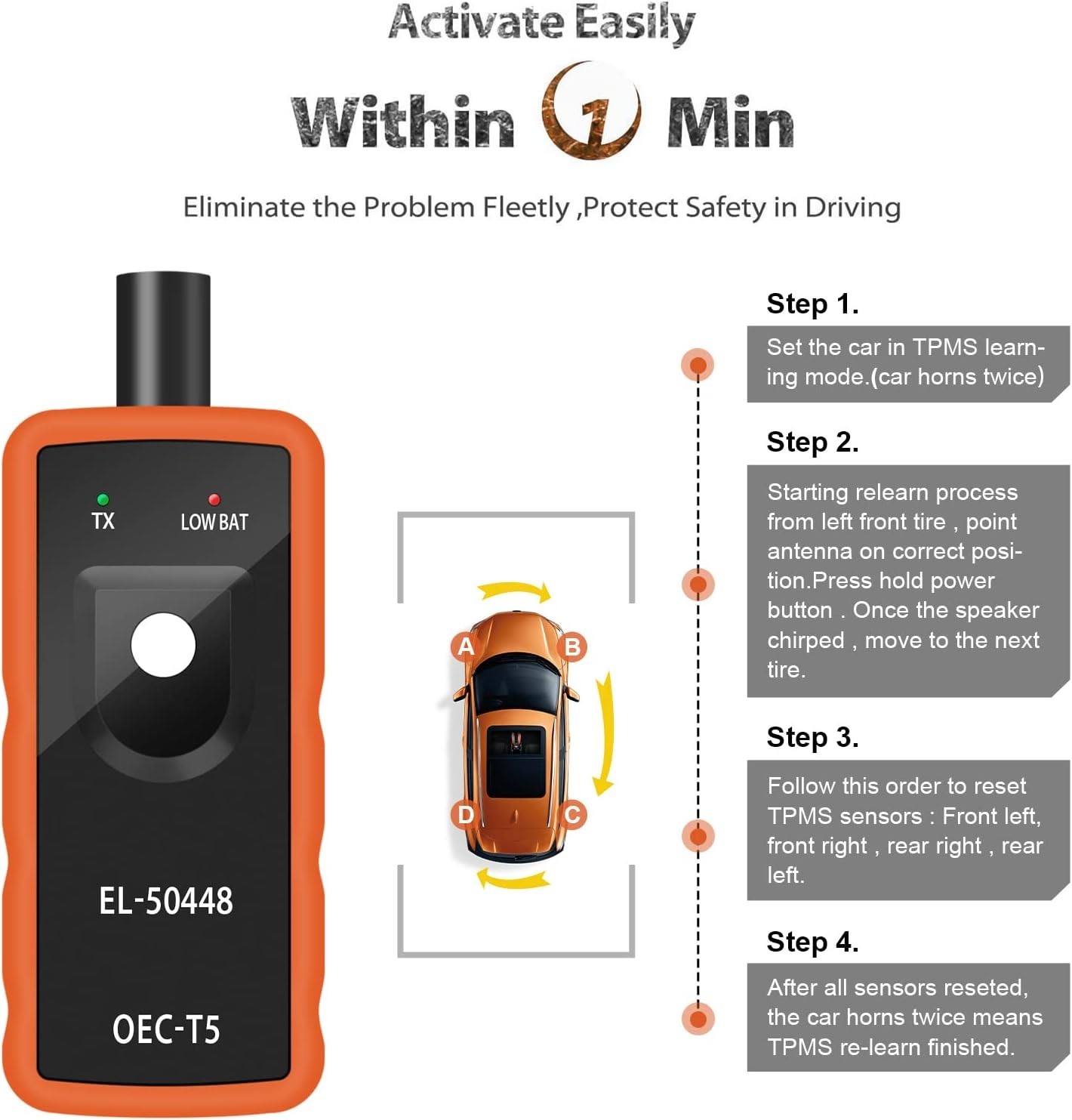 Universal Tpms Relearn Tool,system Programming Training,oec-t5 Tire Pressure Mon