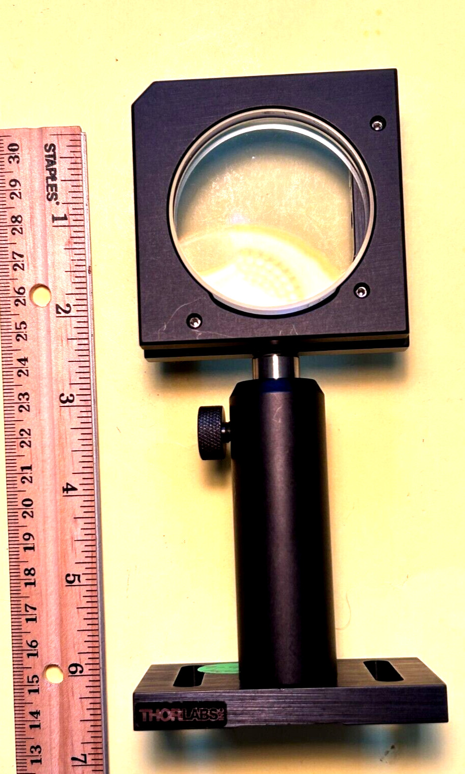 KrF Laser 2″ Dia. CaF2 70% partial reflector on Thorlabs 3″optic mount assembly