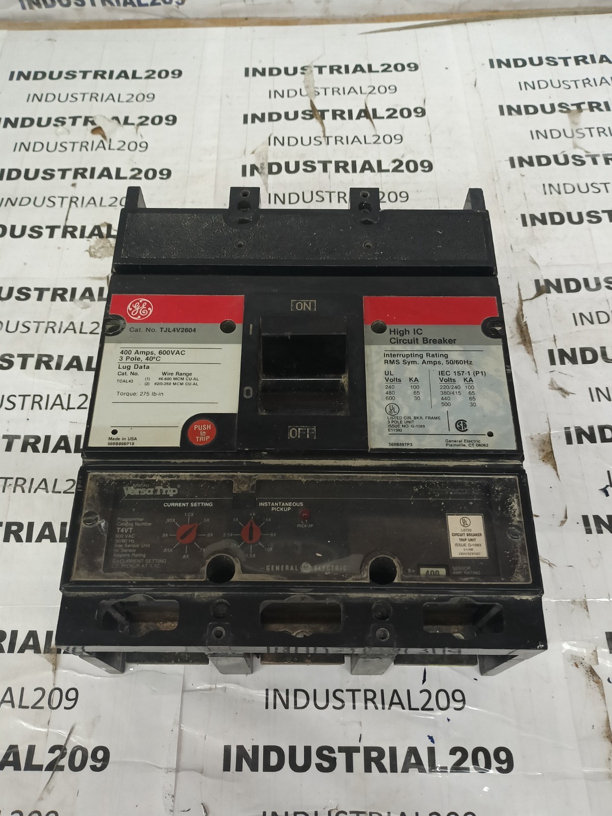 GE TJL4V2604 400A BREAKER 220/240V W/VERSA TRIP UNIT