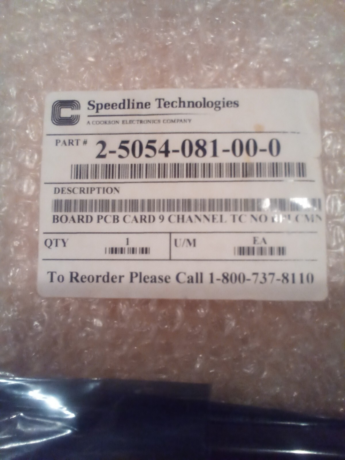 Speedline Technologies Teknor Low Level Signal Conditioner 2-5054-081-00-0