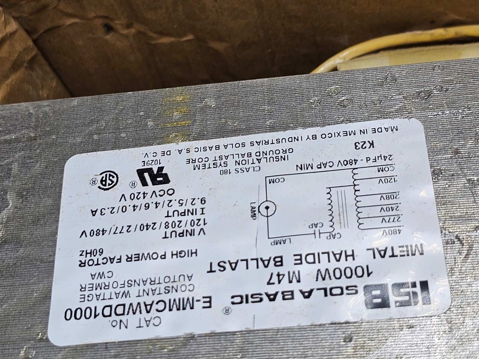 ISB Sola Basic E-MMCAWDD1000 1000W Metal Halide Core Coil Ballast M47 MH Lamp