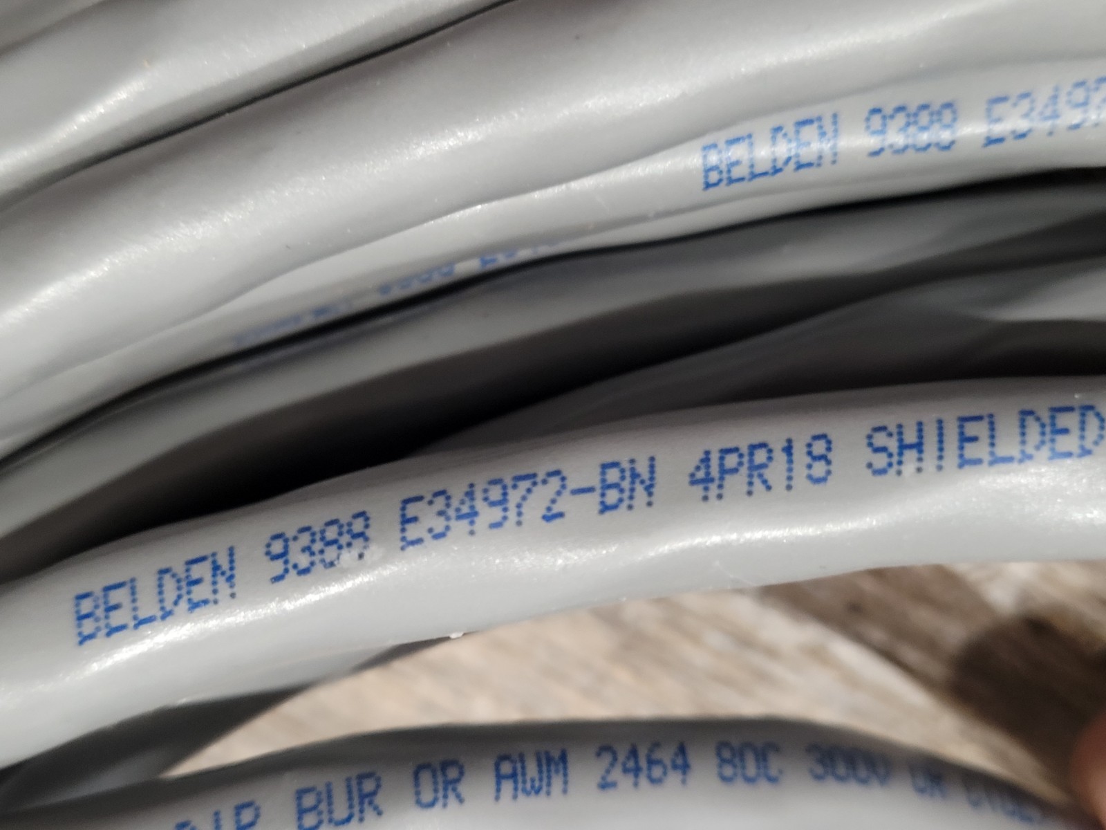 50′ Belden 9388 Cable E34972-BN 4PR18 SHIELDED NEW