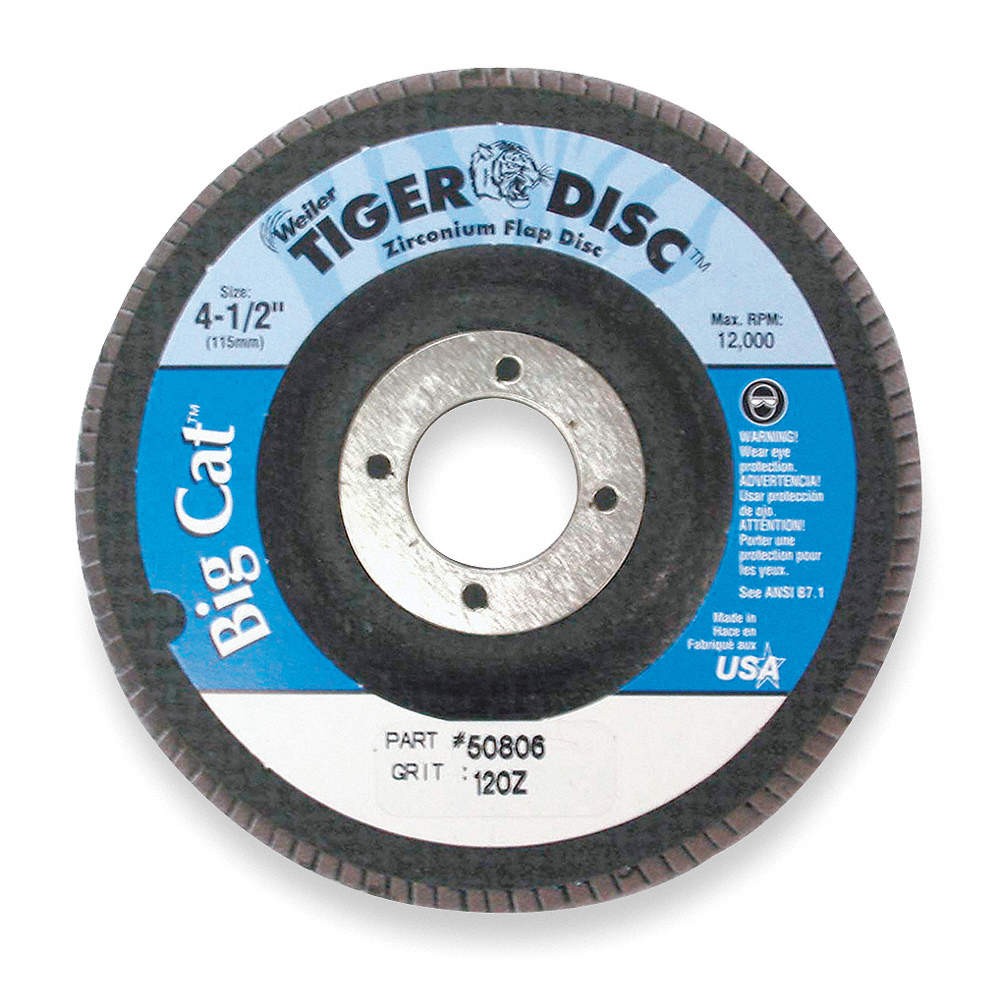 WEILER 96177 Fiber Disc,4 1/2 in Dia,7/8in Arbor 3H763