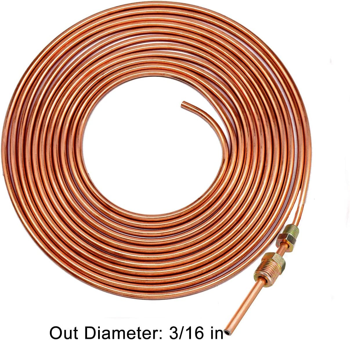 Muhize Upgraded Brake Line Tubing Kit – 25 Ft. of 3/16 Copper Coated Flexible Tu