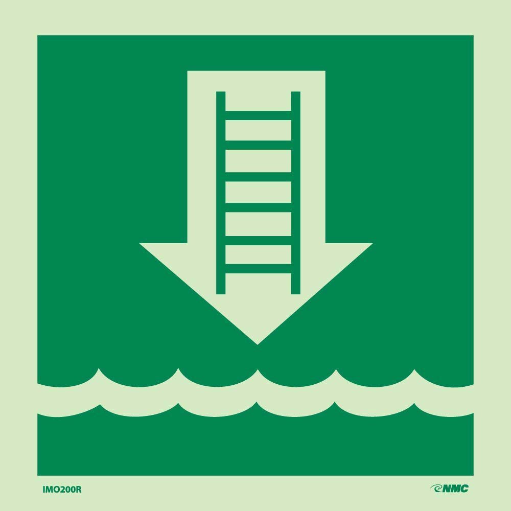 NMC IMO200R International Marine Organization Embarkation Ladder Sign 6 in.