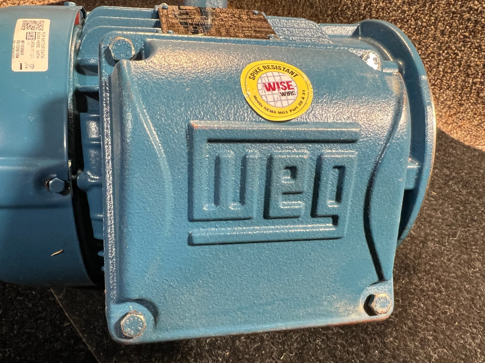 WEG 00318ET3ER182TC-W22 Motor 3hp 230-460v 3ph Frame 182TC W22 Severe Duty Motor