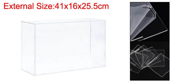 Acrylic Display Case Plastic Box Cube Storage Dustproof Showcase 41x16x25.5cm