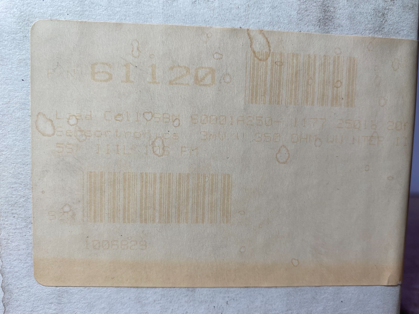 Load Cell, SENSORTRONICS 60001A250-1177, Output 250 pds @ 3.538mV/V,