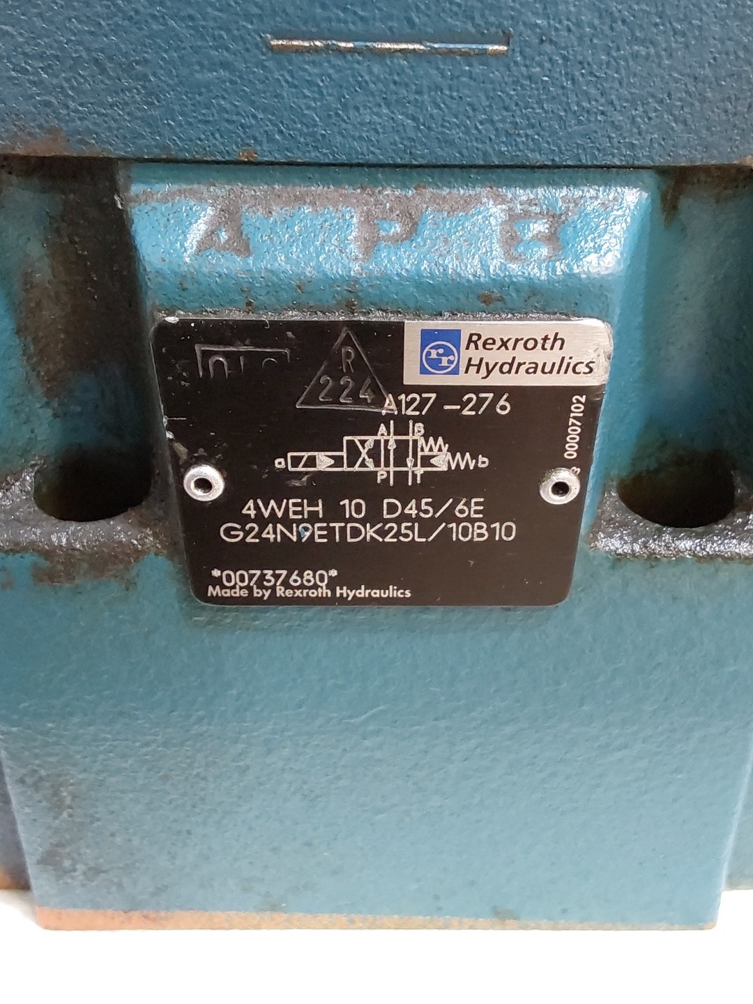 REXROTH 4WE6D62/EG24N9DK25L/B10 VALVE W/ 4WEH 10 D45/6E G24N9ETDK25L/10B10 BLOCK