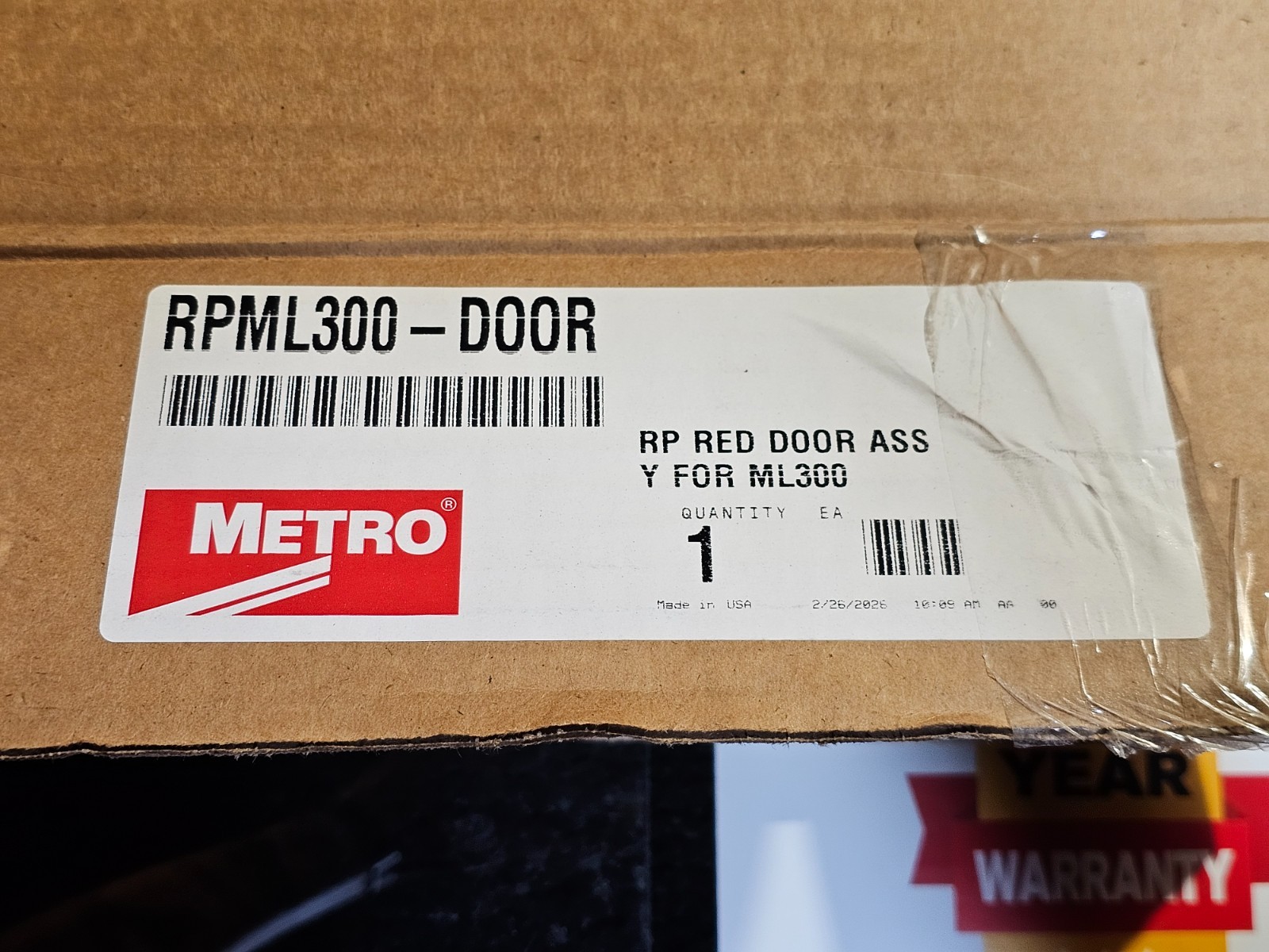 Metro RPML300-DOOR Replacement Red Door Assembly For ML300