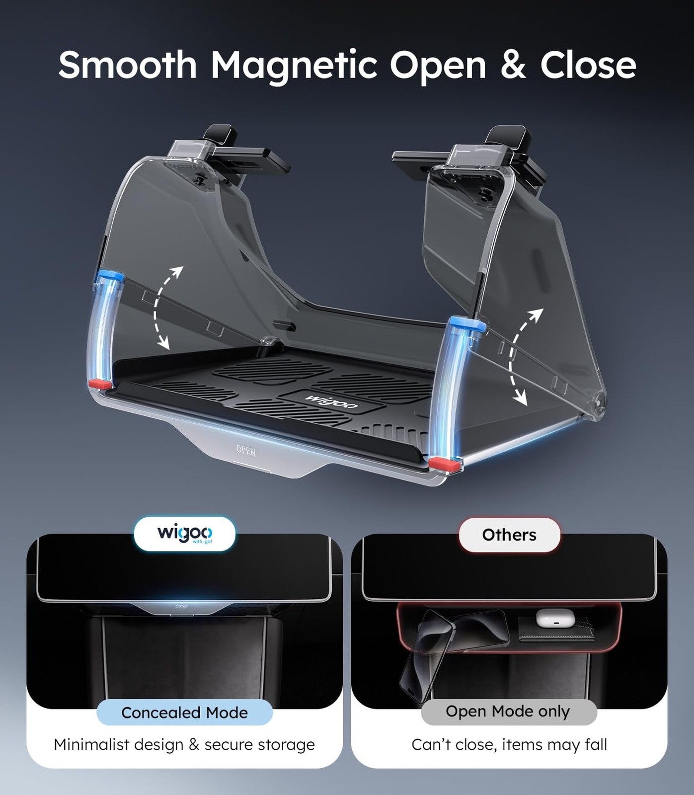 Wigoo Under Screen Organizer for Model Y 2019~2026, Including Model Y Juniper…