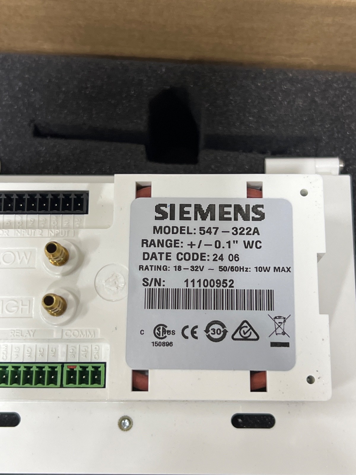 Siemens 547-322A Room Condition Monitor